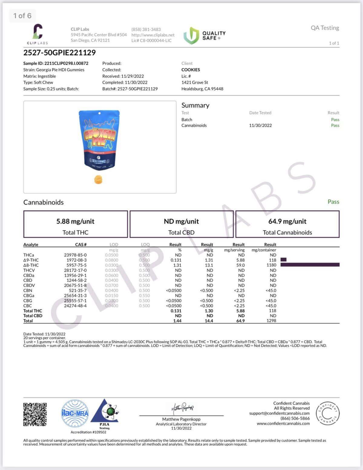 COA Cookies Delta 8 Gummies - Georgia Pie