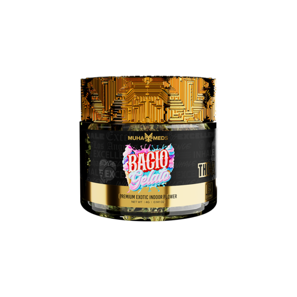 Muha-Meds-Bacio Gelato-(Sativa)-4-Gram-Flower-Jar